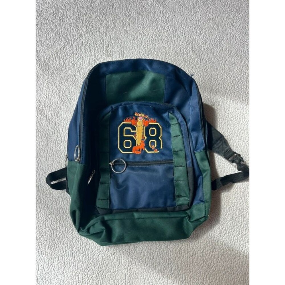 Vintage Disney Tigger Backpack 68 Embroidered Characters Navy & Green